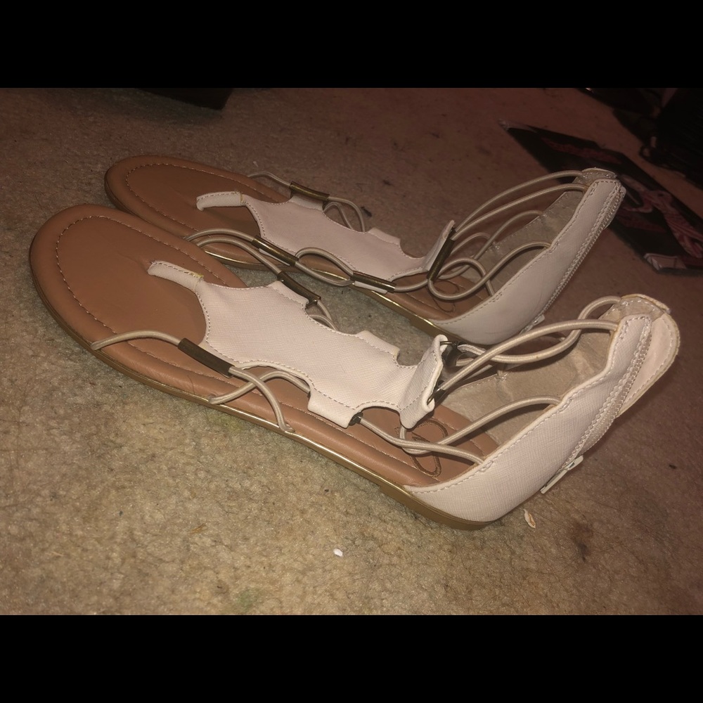 Light pink strappy sandals